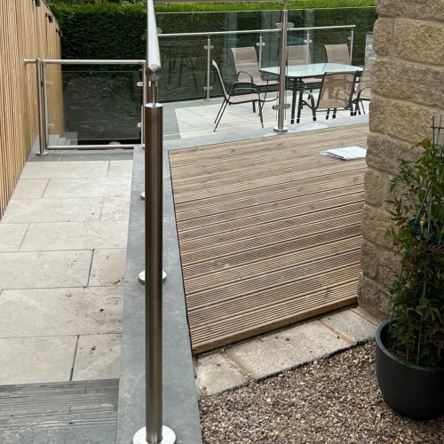 System 1 Glass Balustrade, Core Drilled Raised Patio, Rotherham System 1 Glass Balustrade, Core Drilled Raised Patio, Rotherham
